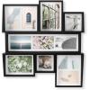 Umbra Edge Collage Picture Frame and Photo Display for Table Top or Wall, 5×7, 4×6 and 4×4, Black(Black)