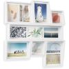 Umbra Edge Collage Picture Frame and Photo Display for Table Top or Wall, 5×7, 4×6 and 4×4, White(White)