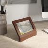 Umbra Podium Layered Angular Picture Frame for Desktop and Wall, 4″x6″(10.16×15.24cm), Black(Walnut)