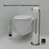 Umbra Teardrop Free Standing Toilet Paper Holder Stand and Holder with Storage for up to 5 TP Rolls, Brushed Nickel