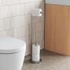 Umbra Teardrop Free Standing Toilet Paper Holder Stand and Holder with Storage for up to 5 TP Rolls, Brushed Nickel