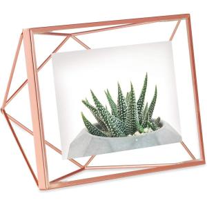 Umbra Prisma 4×6 Picture Frame, Metal Floating Wall or Desk Photo Display for Pictures, Art, Illustrations, and More, Copper