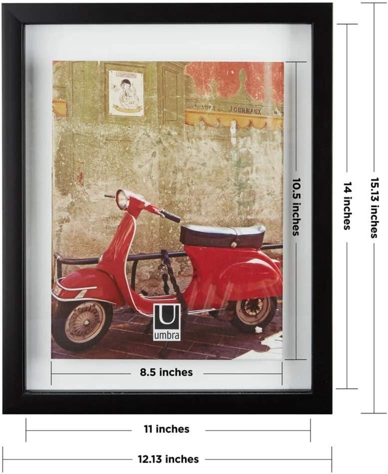 image:imageUmbra Document Frame 13x16 inch Modern Picture Frame Designed to Display a Floating 11x14 Document Diploma Certificate Photo or Artwork Black
