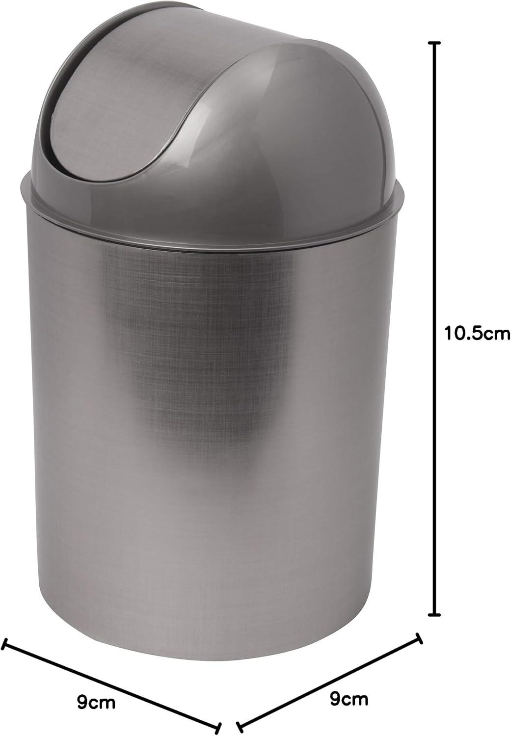 image:imageUmbra Mezzo SwingTop Waste Can 25Gallon 10 L BronzeBrushed Silver