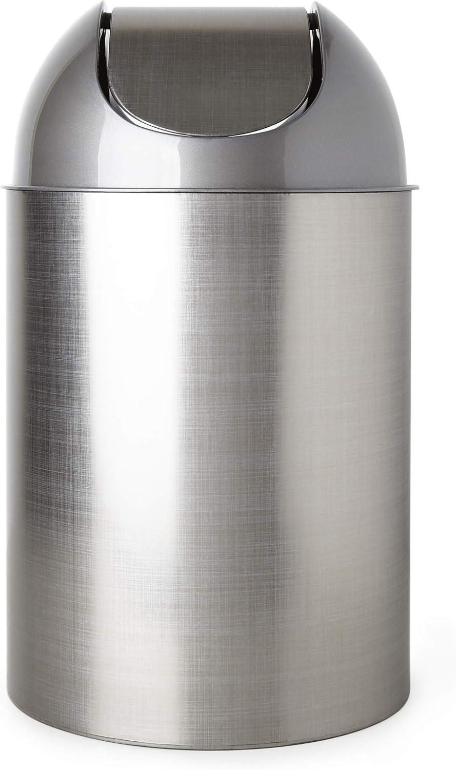 image:imageUmbra Mezzo SwingTop Waste Can 25Gallon 10 L BronzeBrushed Silver