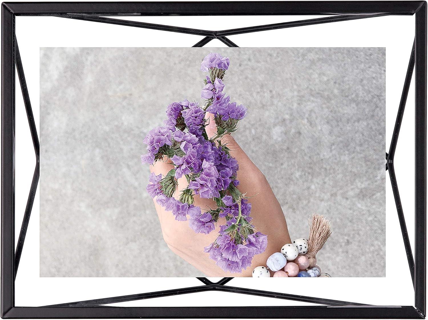 image:imageUmbra Prisma 4x6 Picture Frame Metal Floating Wall or Desk Photo Display for Pictures Art Illustrations and More Black