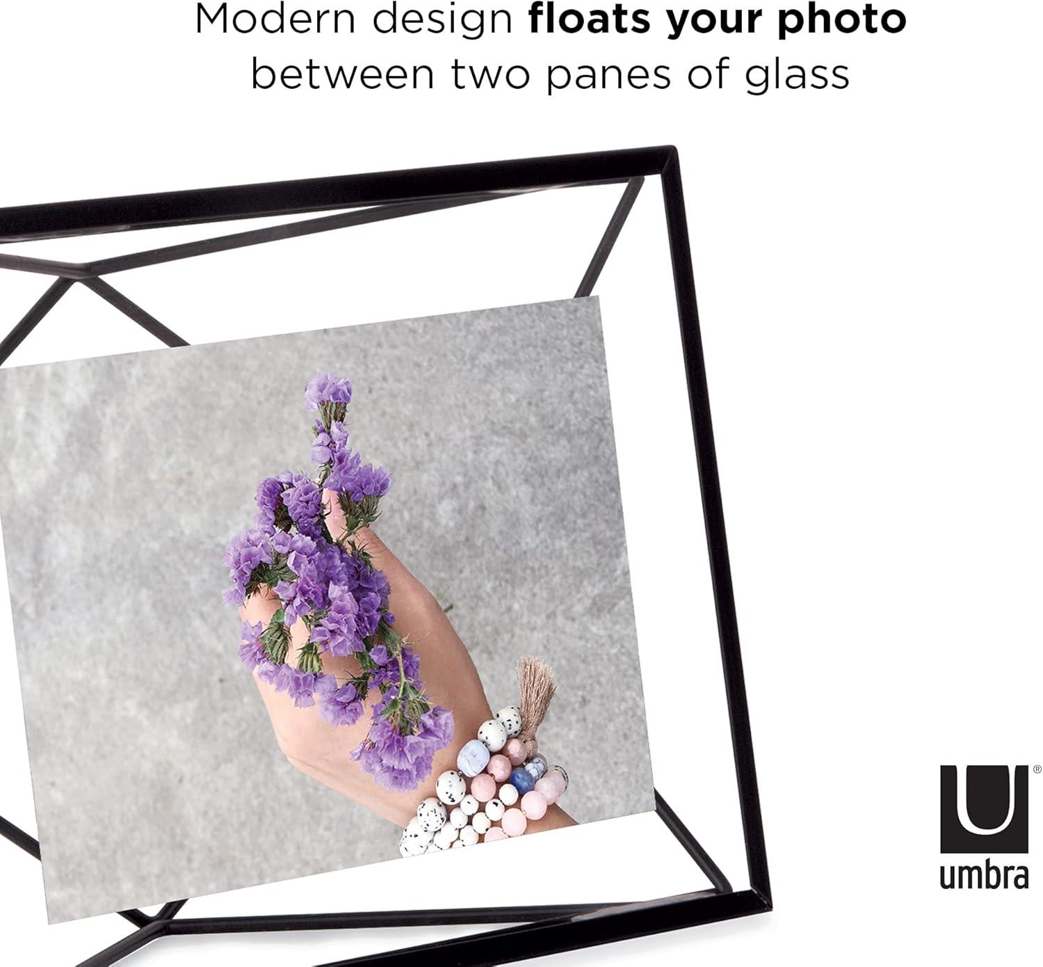 image:imageUmbra Prisma 4x6 Picture Frame Metal Floating Wall or Desk Photo Display for Pictures Art Illustrations and More Black