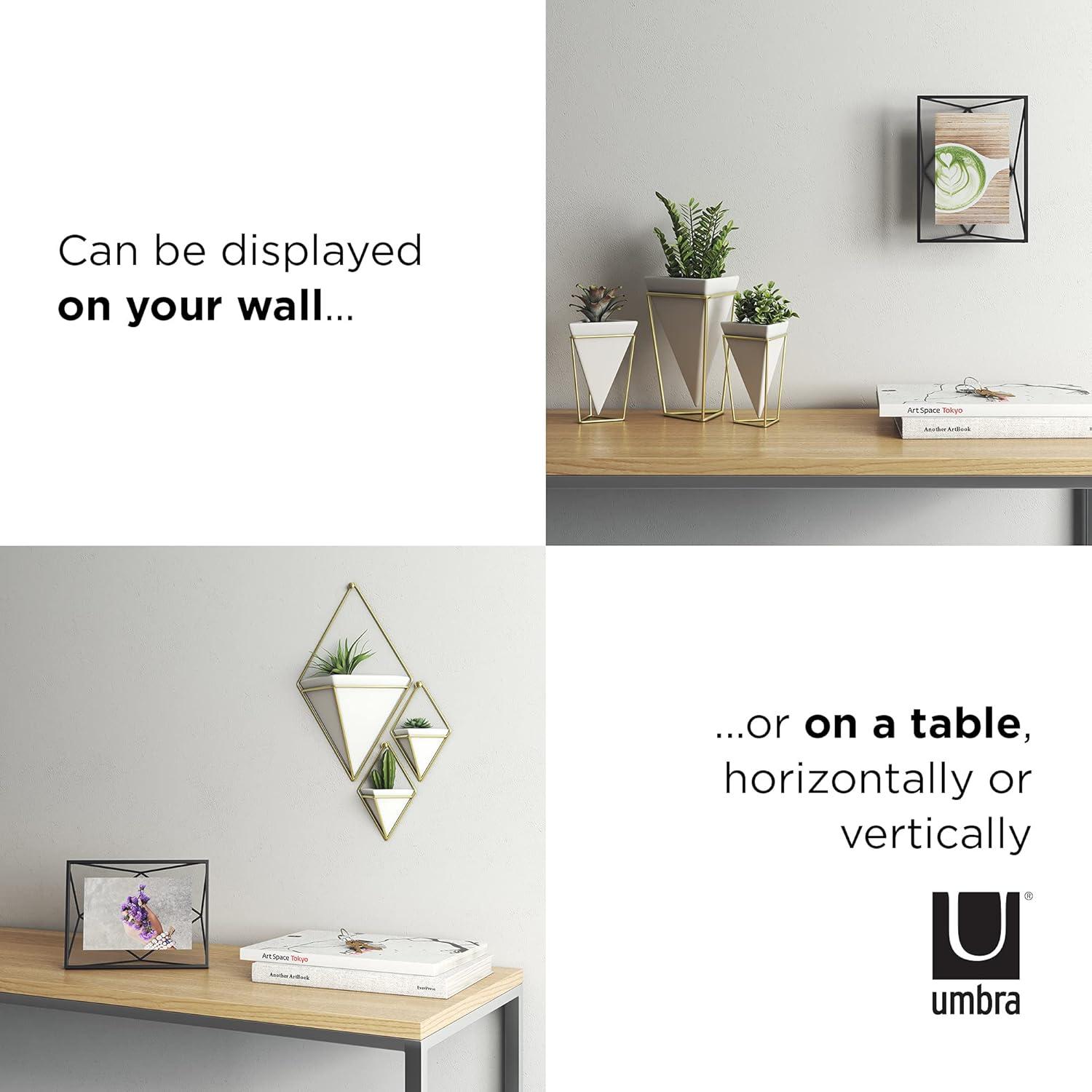 image:imageUmbra Prisma 4x6 Picture Frame Metal Floating Wall or Desk Photo Display for Pictures Art Illustrations and More Black