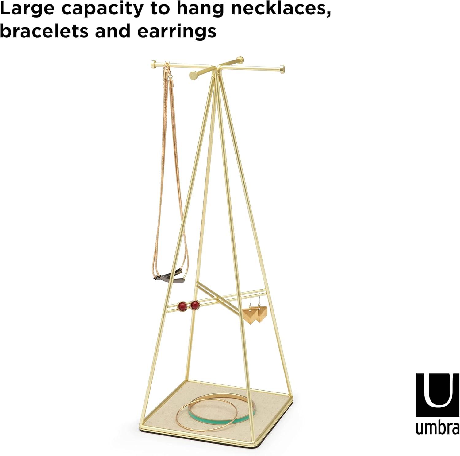 image:imageUmbra Prisma Jewelry Stand and Necklace Holder Matte BrassBrass