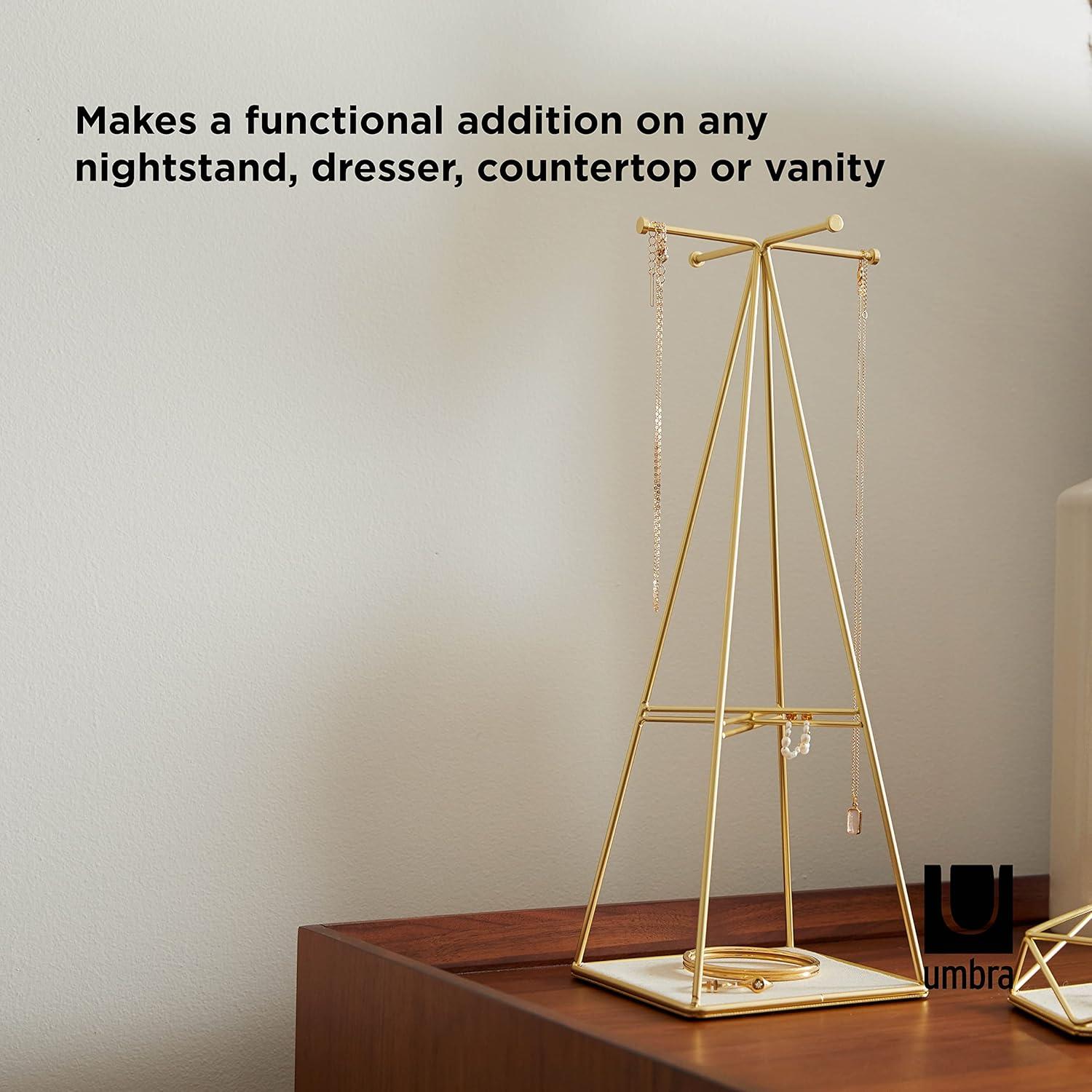 image:imageUmbra Prisma Jewelry Stand and Necklace Holder Matte BrassBrass