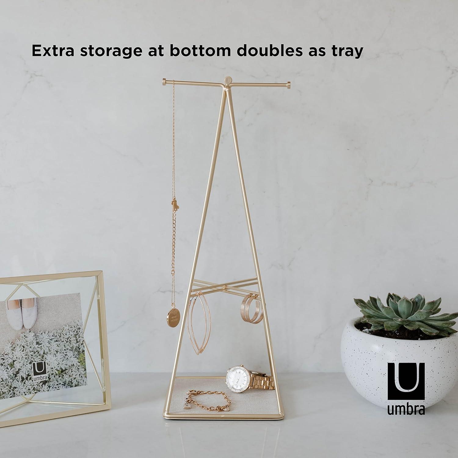 image:imageUmbra Prisma Jewelry Stand and Necklace Holder Matte BrassBrass