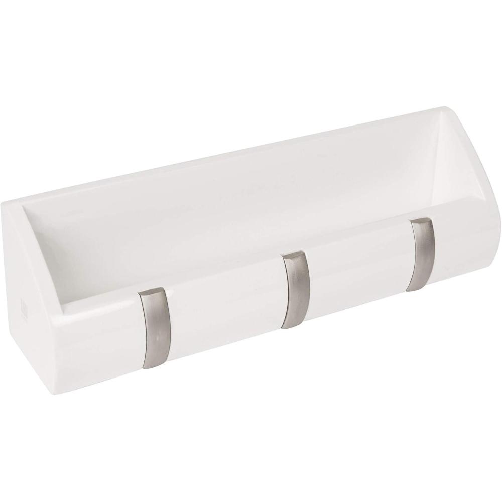 image:imageUmbra Cubby Mini Organizer with Hooks and Compartment Great for Holding Keys Phone Chargers Mail and Oher Goods Compact Storage White 1212 by 312 by 3 14White