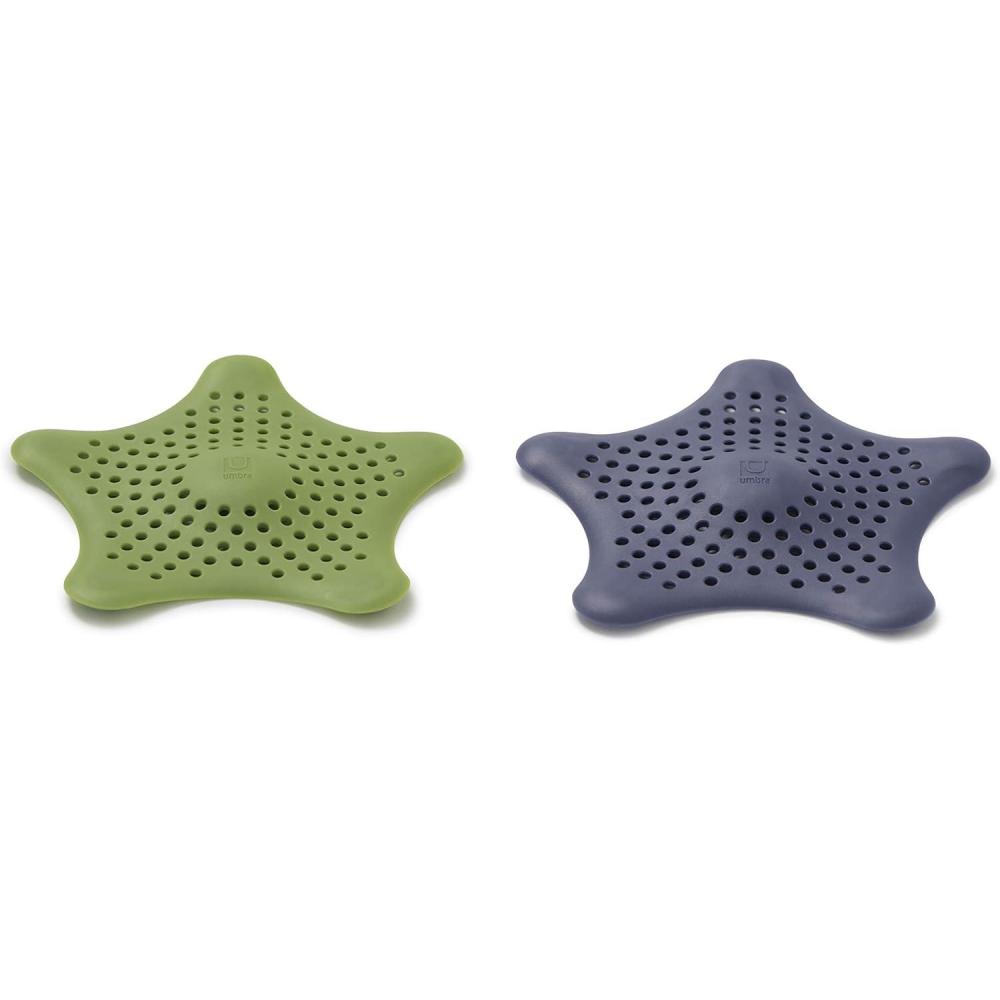 image:imageUmbra Starfish Drain CoverHair Catcher Surf Blue Pack of 3Avocado and Mist Blue