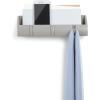 Umbra Cubby Mini Organizer – with Hooks and Compartment, Great for Holding Keys, Phone, Chargers, Mail, and Oher Goods, Compact Storage, White 12-1/2 by 3-1/2 by 3 1/4″(Gray)