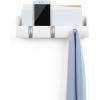 Umbra Cubby Mini Organizer – with Hooks and Compartment, Great for Holding Keys, Phone, Chargers, Mail, and Oher Goods, Compact Storage, White 12-1/2 by 3-1/2 by 3 1/4″(White)
