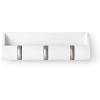 Umbra Cubby Mini Organizer – with Hooks and Compartment, Great for Holding Keys, Phone, Chargers, Mail, and Oher Goods, Compact Storage, White 12-1/2 by 3-1/2 by 3 1/4″(White)
