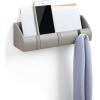 Umbra Cubby Mini Organizer – with Hooks and Compartment, Great for Holding Keys, Phone, Chargers, Mail, and Oher Goods, Compact Storage, White 12-1/2 by 3-1/2 by 3 1/4″(Gray)