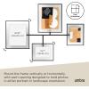 Umbra Flute Wall Gallery Frame – Modern Black Multi-Photo Display for 2 (8×10) & 2 (5×7) Pictures, Easy-Mount Vertical or Horizontal Wall Art Collage with Hardware Included