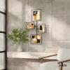 Umbra Flute Wall Gallery Frame – Modern Black Multi-Photo Display for 2 (8×10) & 2 (5×7) Pictures, Easy-Mount Vertical or Horizontal Wall Art Collage with Hardware Included