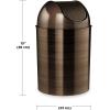 Umbra Mezzo Swing-Top Waste Can, 2.5-Gallon (10 L), Bronze(Bronze)