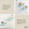 Umbra Nami Shower Caddy Set of 2 – Adhesive Shower Shelf, No Drill Wall Mounted Bathroom Organizer, Rust-Free Plastic Shower Storage Baskets for Shampoo & Toiletries, Ocean Sand(Ocean Blue)