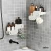 Umbra Nami Shower Caddy Set of 2 – Adhesive Shower Shelf, No Drill Wall Mounted Bathroom Organizer, Rust-Free Plastic Shower Storage Baskets for Shampoo & Toiletries, Ocean Sand(Ocean Sand)