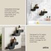 Umbra Nami Shower Caddy Set of 2 – Adhesive Shower Shelf, No Drill Wall Mounted Bathroom Organizer, Rust-Free Plastic Shower Storage Baskets for Shampoo & Toiletries, Ocean Sand(Ocean Black)