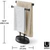 Umbra Palm Double Hand Towel Tree, Brushed Nickel 2 Towels Holder and Accessories Stand for Bathroom Vanities – Slim, Modern, Durable Bars with Base Serves as a Jewelry Tray for Rings(Black)