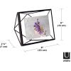 Umbra Prisma 4×6 Picture Frame, Metal Floating Wall or Desk Photo Display for Pictures, Art, Illustrations, and More, Black