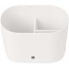 Umbra Step Toothbrush Toothpaste Modern Bathroom Storage Organizer Holders Stand Rack with Multi-Functional 3 Slots and Dividers-Doesn’t Wobble or Fall Over, 5.5″ x 3.3″ x 4.4″, White(White)
