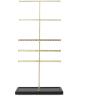 Umbra Trigem Tiered Tabletop Jewelry Organizer Freestanding Hanging Necklace, Earring and Bracelet Display, 5, Black/Brass