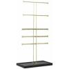 Umbra Trigem Tiered Tabletop Jewelry Organizer Freestanding Hanging Necklace, Earring and Bracelet Display, 5, Black/Brass