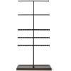 Umbra Trigem Tiered Tabletop Jewelry Organizer Freestanding Hanging Necklace, Earring and Bracelet Display, 5, Black/Walnut