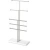 Umbra Trigem Tiered Tabletop Jewelry Organizer Freestanding Hanging Necklace, Earring and Bracelet Display, 5, White Gray