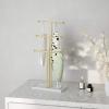 Umbra Trigem Tiered Tabletop Jewelry Organizer Freestanding Hanging Necklace, Earring and Bracelet Display, 5, White Natural