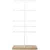 Umbra Trigem Tiered Tabletop Jewelry Organizer Freestanding Hanging Necklace, Earring and Bracelet Display, 5, White Natural