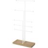 Umbra Trigem Tiered Tabletop Jewelry Organizer Freestanding Hanging Necklace, Earring and Bracelet Display, 5, White Natural