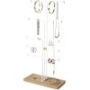 Umbra Trigem Tiered Tabletop Jewelry Organizer Freestanding Hanging Necklace, Earring and Bracelet Display, 5, White Natural