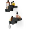 Umbra Nami Shower Caddy Set of 2 – Adhesive Shower Shelf, No Drill Wall Mounted Bathroom Organizer, Rust-Free Plastic Shower Storage Baskets for Shampoo & Toiletries, Ocean Sand(Ocean Black)