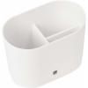 Umbra Step Toothbrush Toothpaste Modern Bathroom Storage Organizer Holders Stand Rack with Multi-Functional 3 Slots and Dividers-Doesn’t Wobble or Fall Over, 5.5″ x 3.3″ x 4.4″, White(White)