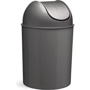 Umbra Mezzo Swing-Top Waste Can, 2.5-Gallon (10 L), Bronze(Brushed Silver)