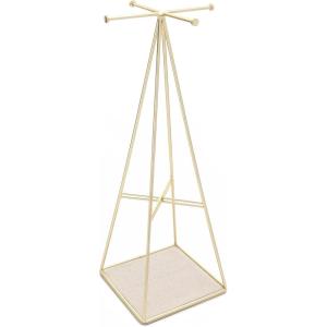 Umbra Prisma Jewelry Stand and Necklace Holder, Matte Brass(Brass)