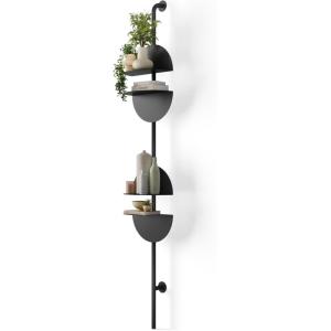 Umbra Solis Metal Display Shelf with 4 Adjustable Shelves, Sand(Black)