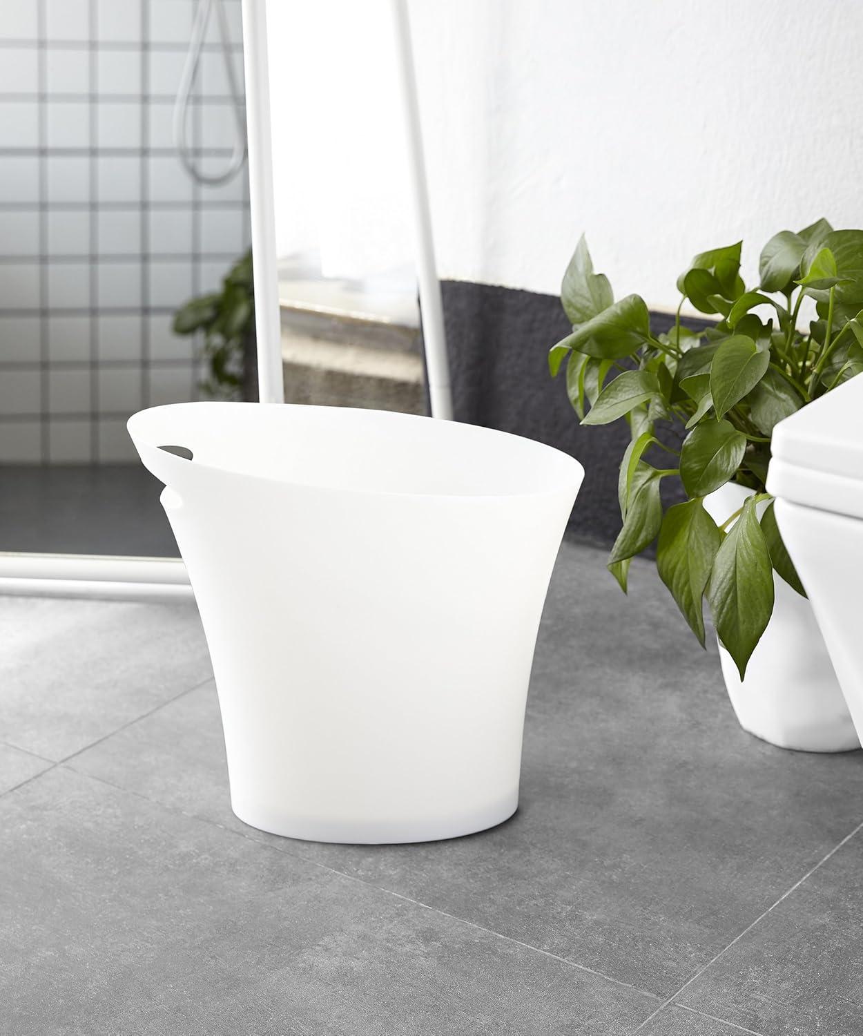 image:imageUmbra 2 gal White Skinny Wastebasket