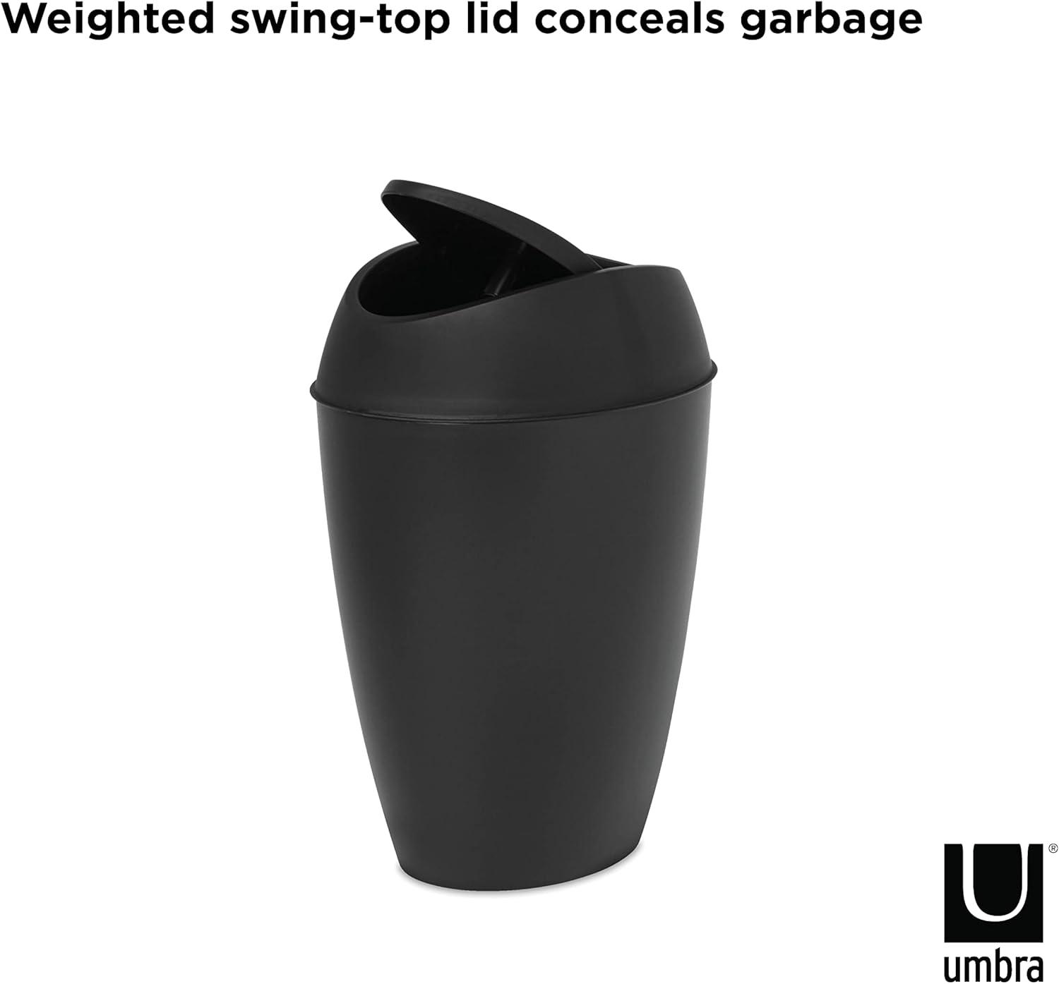 image:imageUmbra Twirla 24 Gallon Trash Can with Swingtop Lid GrayBlack