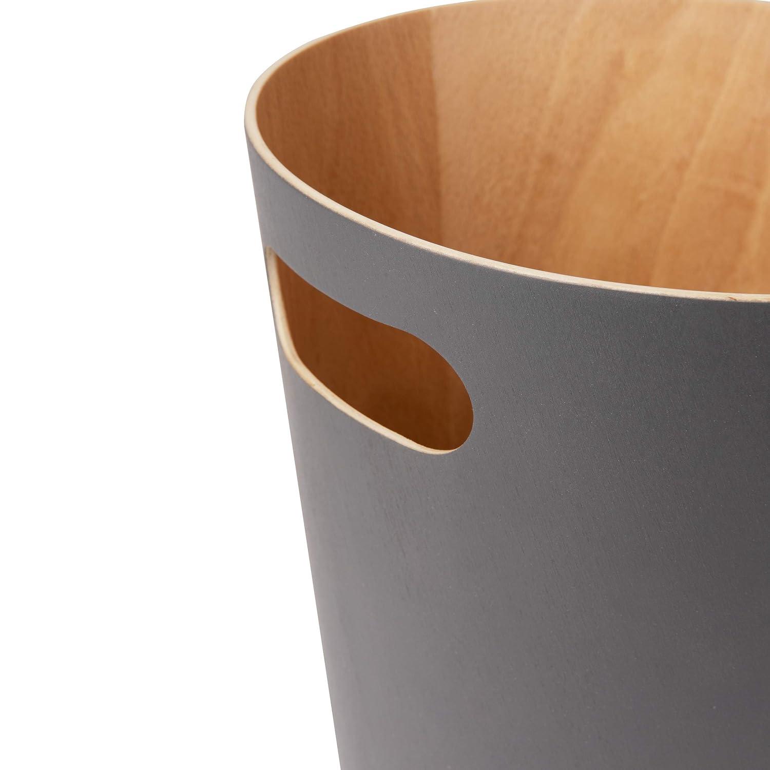 image:imageUmbra Woodrow 2Gallon Modern Wooden Trash Can Wastebasket Attractive Bin for Garbage or Recycling Suitable for Home or Office Slate BlueDark Grey