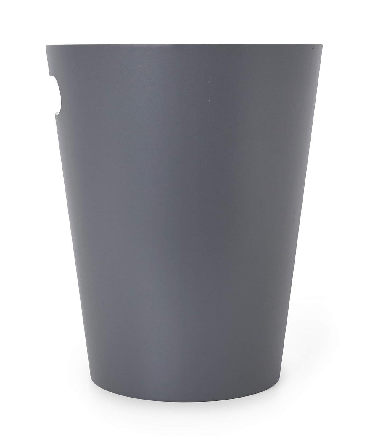 image:imageUmbra Woodrow 2Gallon Modern Wooden Trash Can Wastebasket Attractive Bin for Garbage or Recycling Suitable for Home or Office Slate BlueDark Grey