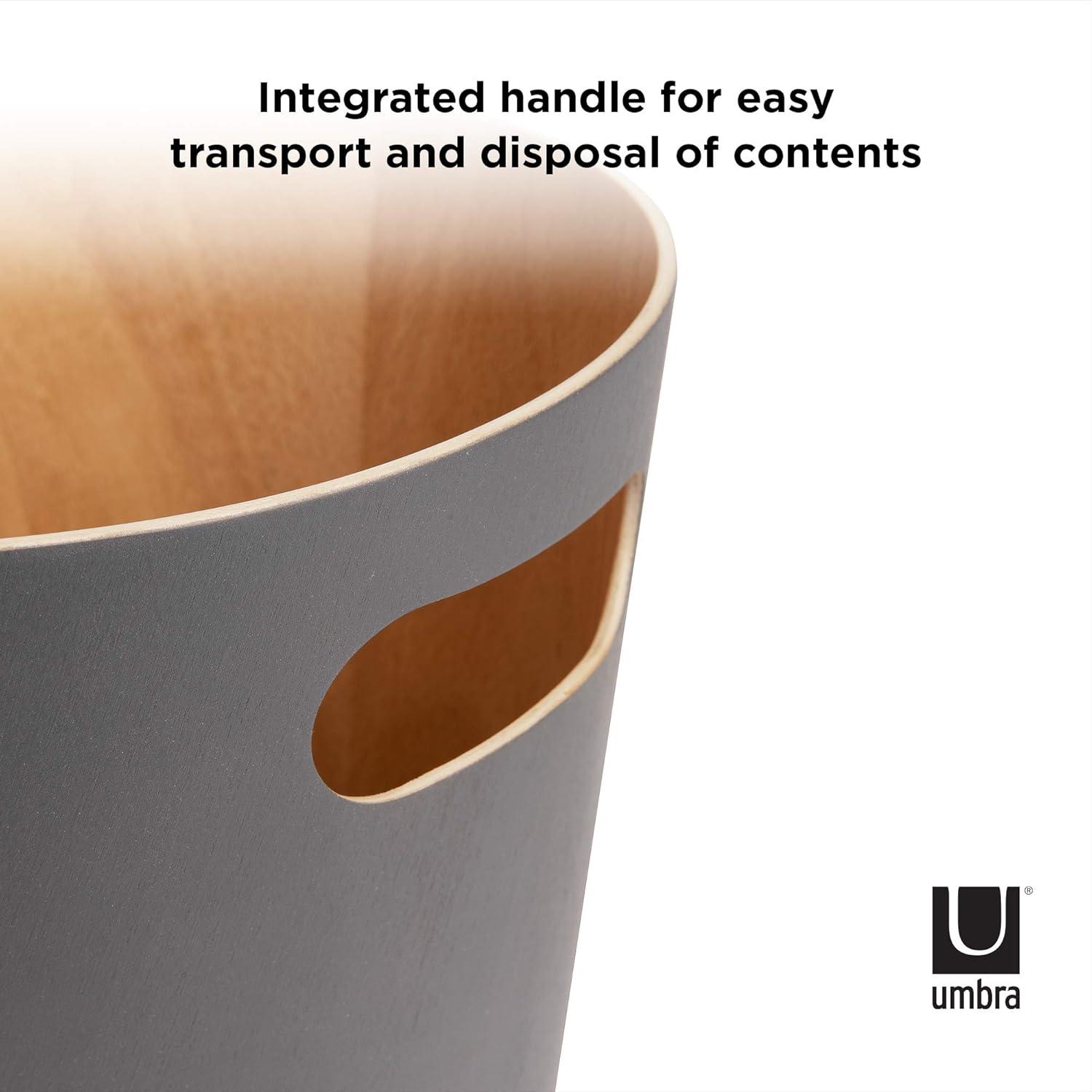 image:imageUmbra Woodrow 2Gallon Modern Wooden Trash Can Wastebasket Attractive Bin for Garbage or Recycling Suitable for Home or Office Slate BlueDark Grey