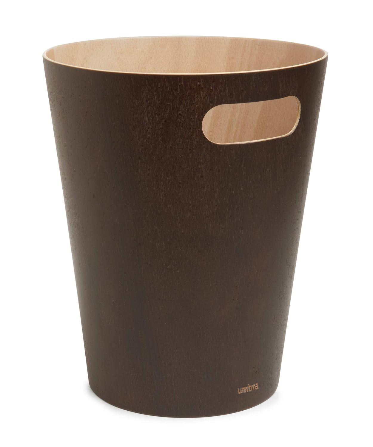 image:imageUmbra Woodrow 2Gallon Modern Wooden Trash Can Wastebasket Attractive Bin for Garbage or Recycling Suitable for Home or Office Slate BlueEspresso
