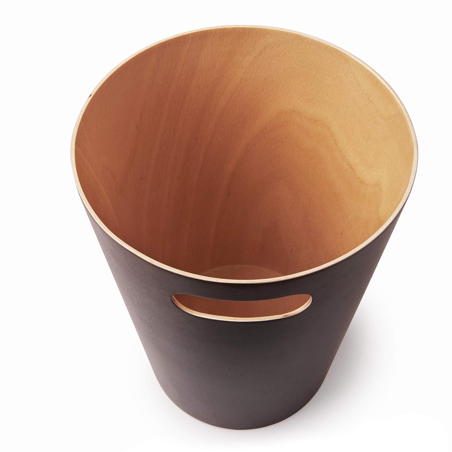 image:imageUmbra Woodrow 2Gallon Modern Wooden Trash Can Wastebasket Attractive Bin for Garbage or Recycling Suitable for Home or Office Slate BlueEspresso
